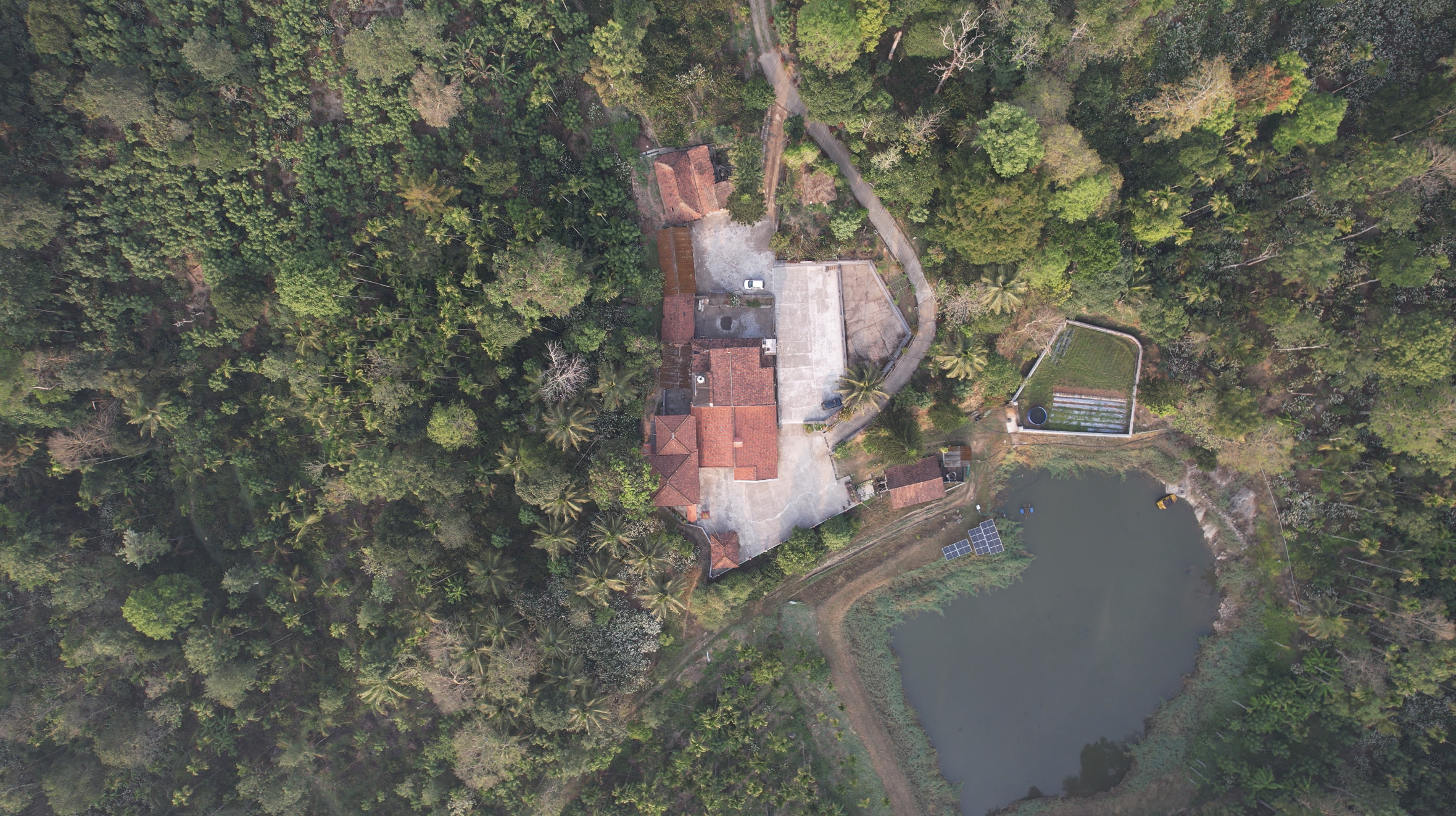 Aerial map view of Prathibhimba estate and surroundings, Coorg